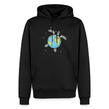 Turtle Earth Sea Turtle Earth Day - Men’s Premium Organic Hoodie - black - Front - Nico (187cm)