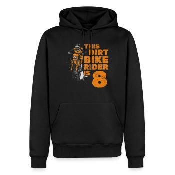 Ce petit pilote de dirt bike est un garçon de motocross - Sweat à capuche Premium bio Homme - noir - Devant - Nico (187cm)