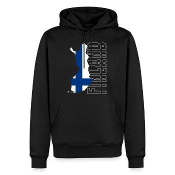Finlande - Sweat à capuche Premium bio Homme - noir - Devant - Nico (187cm)