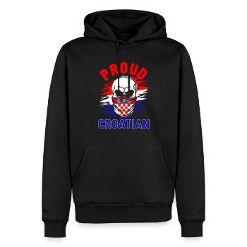 Kroatien Geschenk Herkunft Zagreb Hrvatska Heimat - Männer Premium Bio Hoodie - Schwarz - Vorne - Nico (187cm)