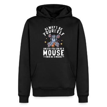 Souris Souris Cadeau Rat Rongeur Souris Souris Lousemaus - Sweat à capuche Premium bio Homme - noir - Devant - Nico (187cm)
