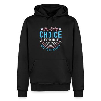 Transgenre - Sweat à capuche Premium bio Homme - noir - Devant - Nico (187cm)