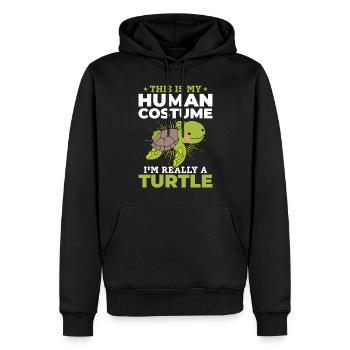 Süße Schildkröte - Das ist mein menschliches - Männer Premium Bio Hoodie - Schwarz - Vorne - Nico (187cm)