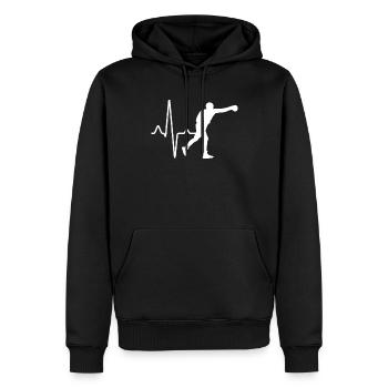 Boxen Herzschlag - Männer Premium Bio Hoodie - Schwarz - Vorne - Nico (187cm)