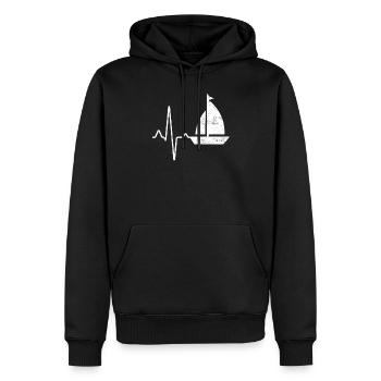 Segeln Herzschlag - Männer Premium Bio Hoodie - Schwarz - Vorne - Nico (187cm)
