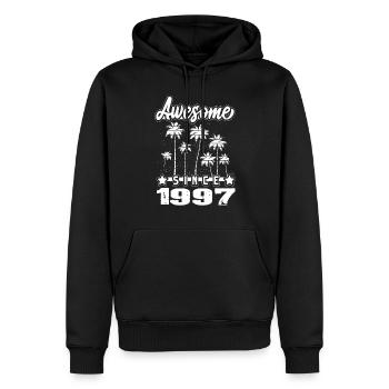 Génial depuis 1997 - Sweat à capuche Premium bio Homme - noir - Devant - Nico (187cm)