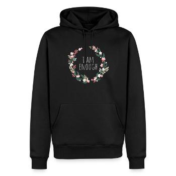 Je suis assez je suis assez affirmation pleine conscience - Sweat à capuche Premium bio Homme - noir - Devant - Nico (187cm)