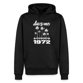 Génial depuis 1972 - Sweat à capuche Premium bio Homme - noir - Devant - Nico (187cm)