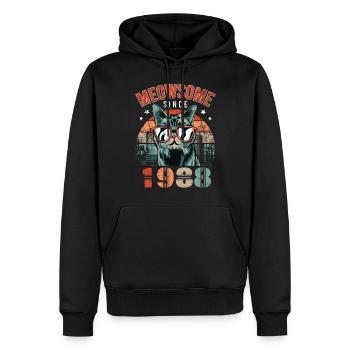 Meowsome 1988 Année de naissance 1988 Anniversaire du chat - Sweat à capuche Premium bio Homme - noir - Devant - Nico (187cm)
