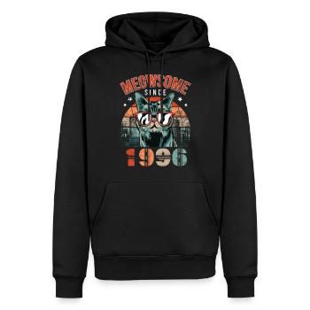 Meowsome 1996 Année de naissance 1996 Anniversaire du chat - Sweat à capuche Premium bio Homme - noir - Devant - Nico (187cm)