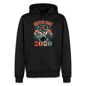 Meowsome 2000 Année de naissance 2000 Chat Anniversaire - Sweat à capuche Premium bio Homme - noir - Devant - Nico (187cm)
