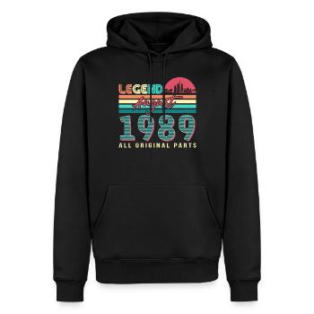 Geboren Im August 1989 - Männer Premium Bio Hoodie - Schwarz - Vorne - Nico (187cm)
