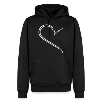 Simples Halbes Herz Weise - Männer Premium Bio Hoodie - Schwarz - Vorne - Nico (187cm)