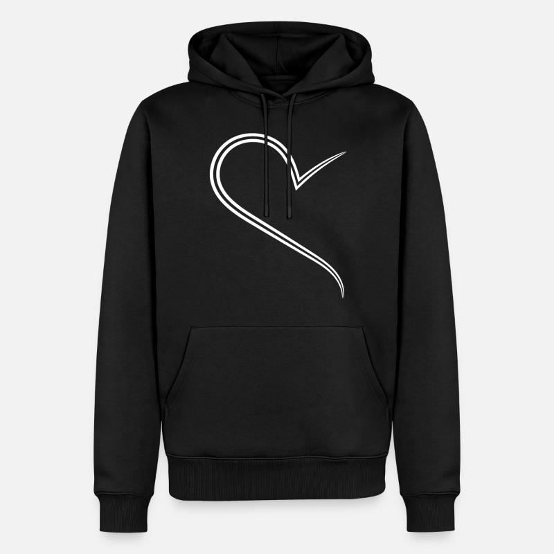 Façon demi-cœur simple - Sweat à capuche Premium bio Homme - noir