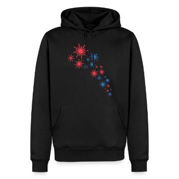 Sternenhimmel In Blau Und Rot - Männer Premium Bio Hoodie - Schwarz - Vorne - Nico (187cm)