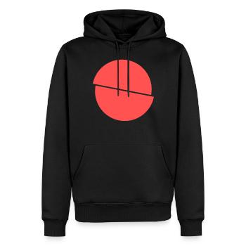 Halbe Kreise Rotes Design - Männer Premium Bio Hoodie - Schwarz - Vorne - Nico (187cm)