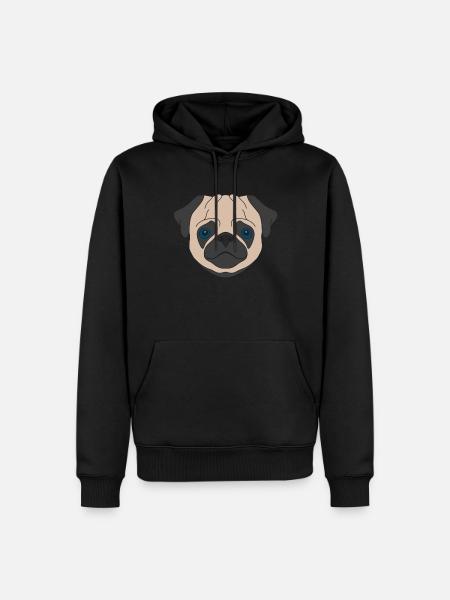Dog head motif animal motif with pug - Men’s Premium Organic Hoodie - black