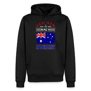 Ich Bin Dann Mal Weg Nach Australien Fahne Urlaub - Männer Premium Bio Hoodie - Schwarz - Vorne - Nico (187cm)