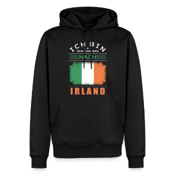Ich Bin Dann Mal Weg Nach Irland Fahne Urlaub - Männer Premium Bio Hoodie - Schwarz - Vorne - Nico (187cm)