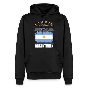 Ich Bin Dann Mal Weg Nach Argentinien Fahne Urlaub - Männer Premium Bio Hoodie - Schwarz - Vorne - Nico (187cm)