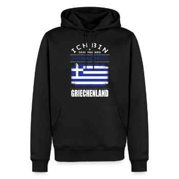 Bin Dann Mal Weg Nach Griechenland Fahne Urlaub - Männer Premium Bio Hoodie - Schwarz - Vorne - Nico (187cm)