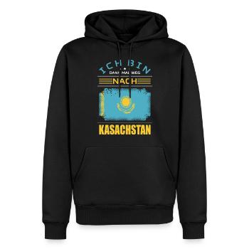 Ich Bin Dann Mal Weg Nach Kasachstan Fahne Urlaub - Männer Premium Bio Hoodie - Schwarz - Vorne - Nico (187cm)