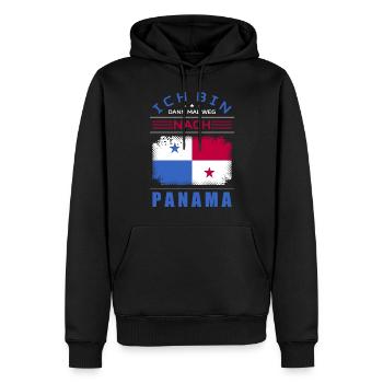 Ich Bin Dann Mal Weg Nach Panama Fahne Urlaub - Männer Premium Bio Hoodie - Schwarz - Vorne - Nico (187cm)