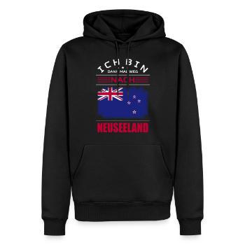 Ich Bin Dann Mal Weg Nach Neuseeland Fahne Urlaub - Männer Premium Bio Hoodie - Schwarz - Vorne - Nico (187cm)