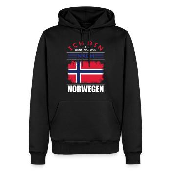 Ich Bin Dann Mal Weg Nach Norwegen Fahne Urlaub - Männer Premium Bio Hoodie - Schwarz - Vorne - Nico (187cm)