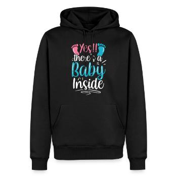 Ja Da Ist Ein Baby Drin Baby Inside Schwanger Süß - Männer Premium Bio Hoodie - Schwarz - Vorne - Nico (187cm)