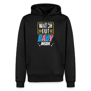 Achtung Baby Inside Schwangerschaft Schwanger Süß - Männer Premium Bio Hoodie - Schwarz - Vorne - Nico (187cm)