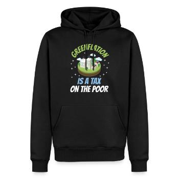 L’inflation verte est une taxe pour les pauvres Verts - Sweat à capuche Premium bio Homme - noir - Devant - Nico (187cm)