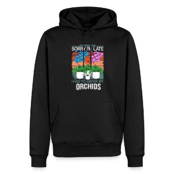 Orchid Gift Women Flower Gardener Florist - Men’s Premium Organic Hoodie - black - Front - Nico (187cm)
