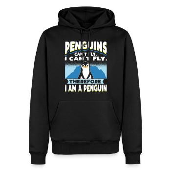 Pinguine Können Nicht Fliegen Lustiger Pinguin - Männer Premium Bio Hoodie - Schwarz - Vorne - Nico (187cm)