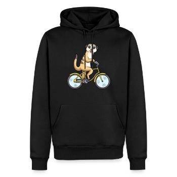 Erdmännchen Fahrradfahren Surikat Biking Fahrrad - Männer Premium Bio Hoodie - Schwarz - Vorne - Nico (187cm)