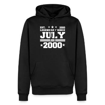 22. Geburtstag Juli Jahrgang 2000 Geschenkidee - Männer Premium Bio Hoodie - Schwarz - Vorne - Nico (187cm)
