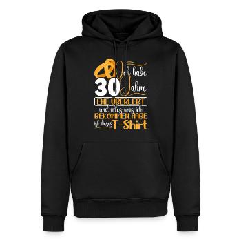 Perlenhochzeit 30 Jahre Verheiratet Hochzeitstag - Männer Premium Bio Hoodie - Schwarz - Vorne - Nico (187cm)