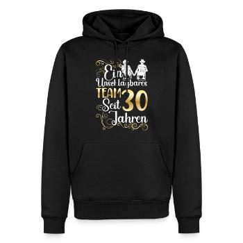 Perlenhochzeit 30 Jahre Verheiratet Hochzeitstag - Männer Premium Bio Hoodie - Schwarz - Vorne - Nico (187cm)