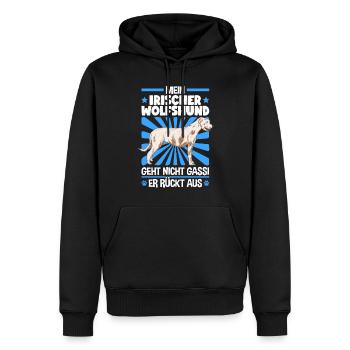 Irischer Wolfshund Gassi gehen Wolfhound - Männer Premium Bio Hoodie - Schwarz - Vorne - Nico (187cm)
