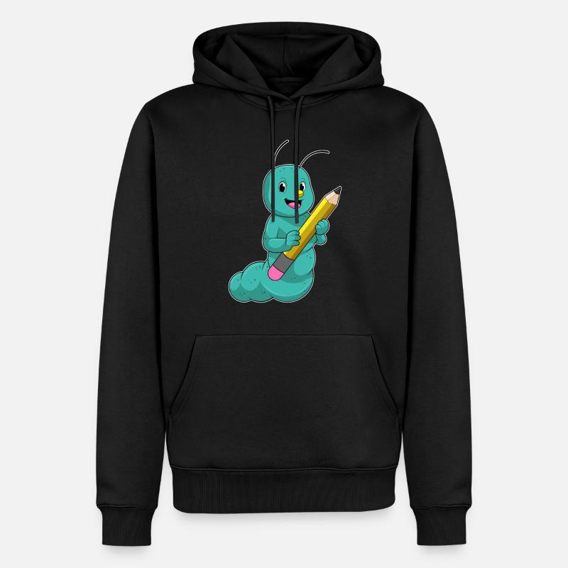 Chenille au crayon - Sweat à capuche Premium bio Homme - noir