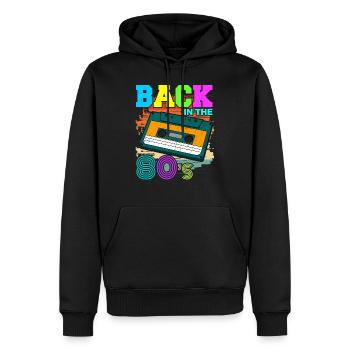Retour dans les années 80 - 80s Costume 80's Theme Party - Sweat à capuche Premium bio Homme - noir - Devant - Nico (187cm)