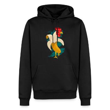 Poulet Banane Poulets Agriculteur Agriculteur Ferme - Sweat à capuche Premium bio Homme - noir - Devant - Nico (187cm)