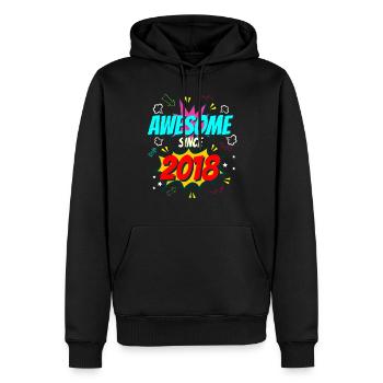 4.Geburtstag comic Jahrgang 2018 - Männer Premium Bio Hoodie - Schwarz - Vorne - Nico (187cm)