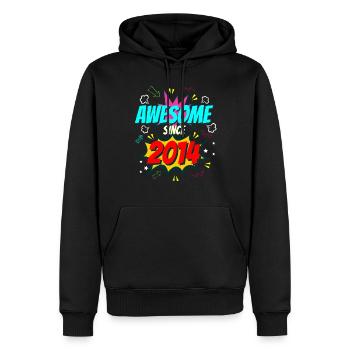 8.Geburtstag comic Jahrgang 2014 - Männer Premium Bio Hoodie - Schwarz - Vorne - Nico (187cm)