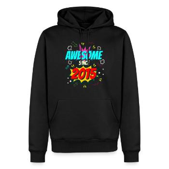 7.Geburtstag comic Jahrgang 2015 - Männer Premium Bio Hoodie - Schwarz - Vorne - Nico (187cm)