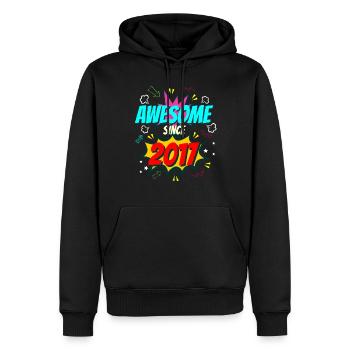 5.Geburtstag comic Jahrgang 2017 - Männer Premium Bio Hoodie - Schwarz - Vorne - Nico (187cm)
