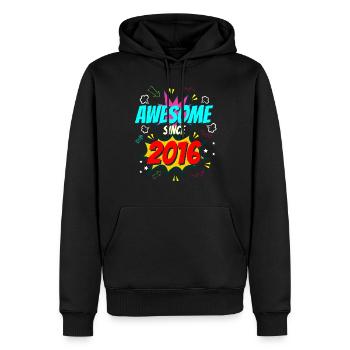 6.Geburtstag comic Jahrgang 2016 - Männer Premium Bio Hoodie - Schwarz - Vorne - Nico (187cm)