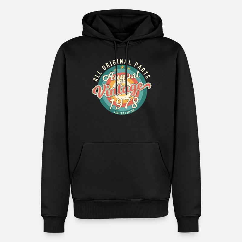 August 1978 Geschenkidee - Männer Premium Bio Hoodie - Schwarz