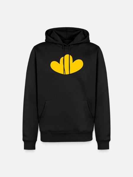 Two Yellow Hearts - Men’s Premium Organic Hoodie - black