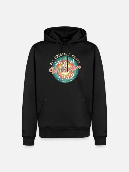 40e anniversaire août 1982 - Sweat à capuche Premium bio Homme - noir